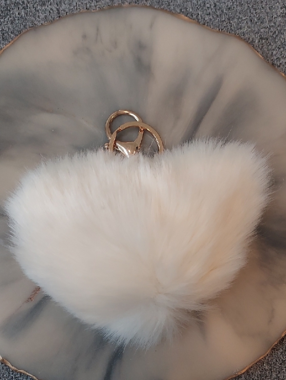 New! Genuine Rabbit Fur Keychain